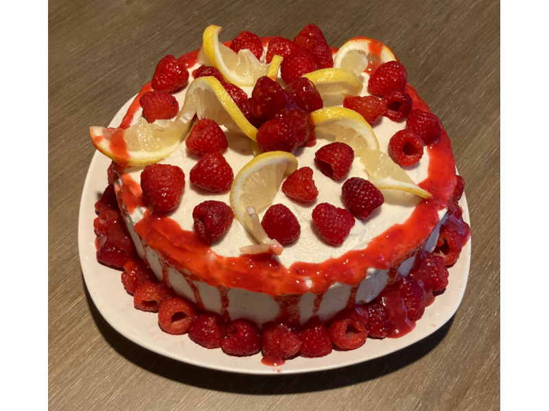 Raspberry Swirl Lemon Cake
