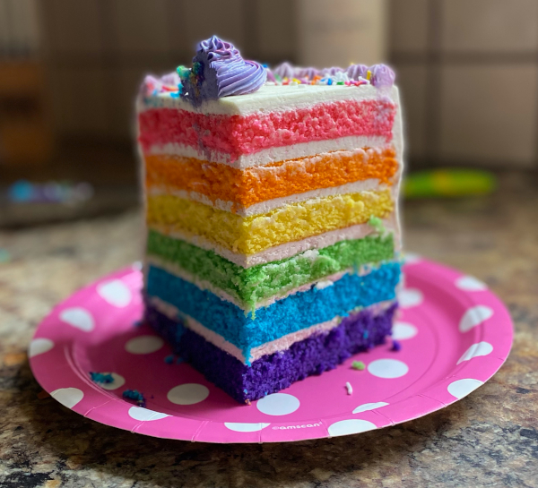 7-Layer Vanilla Rainbow Cake